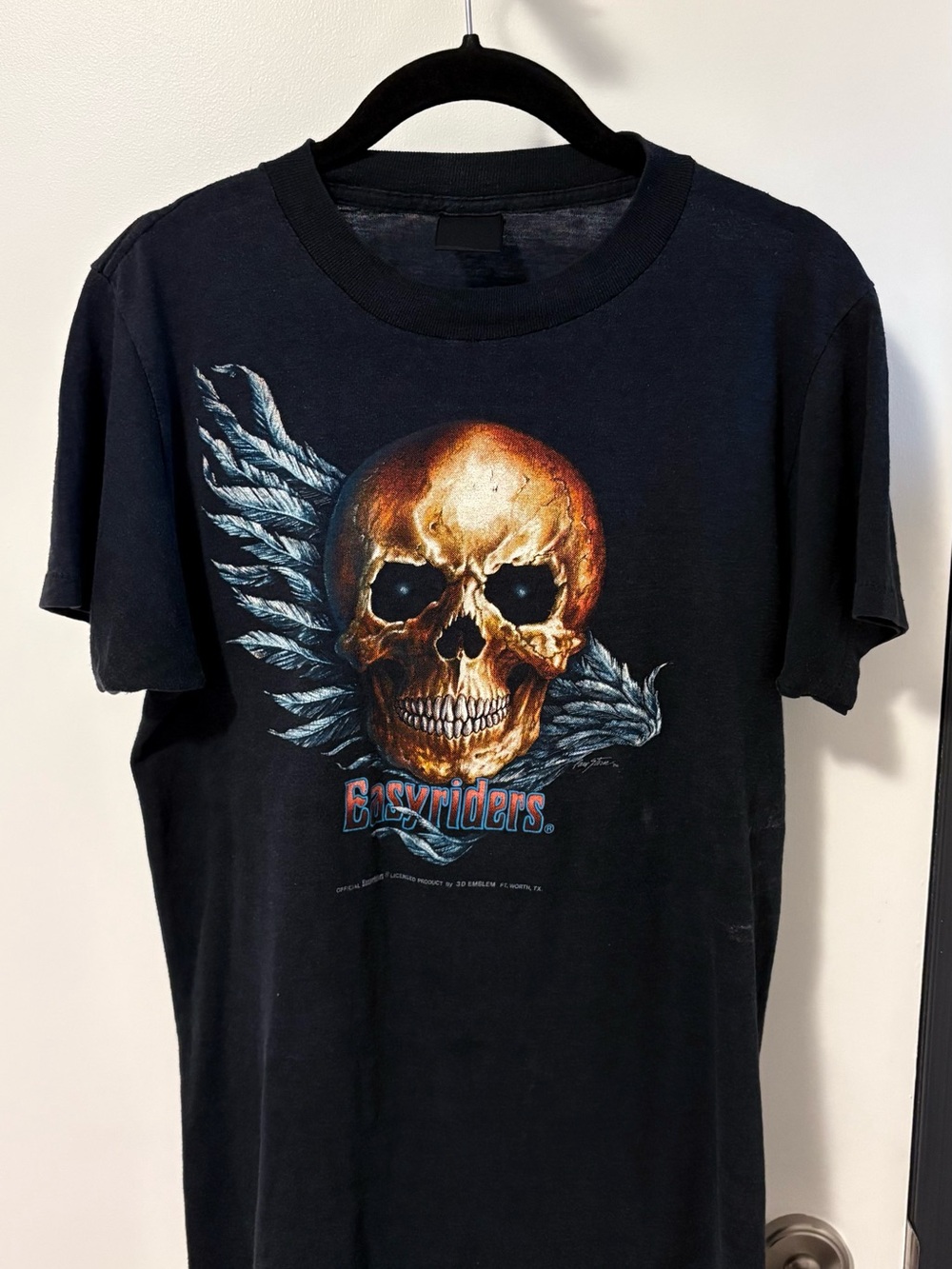 *RARE* 1987 3D emblem easy riders Daytona beach skull tee shirt
